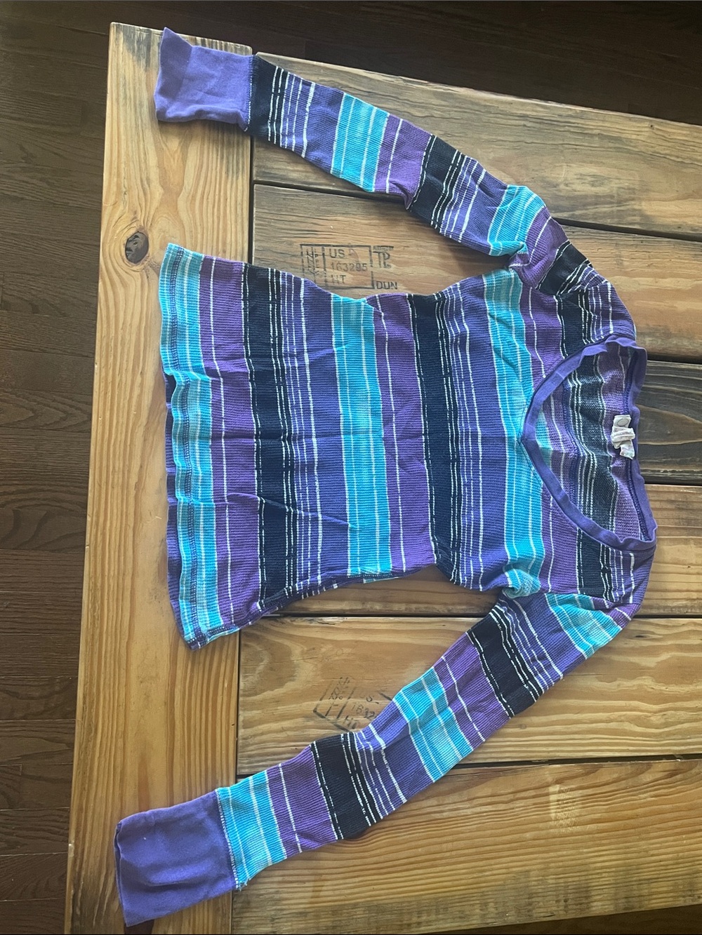 OshKosh B'gosh Purple & Black Striped Knit Top